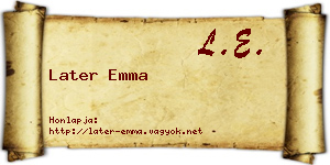 Later Emma névjegykártya